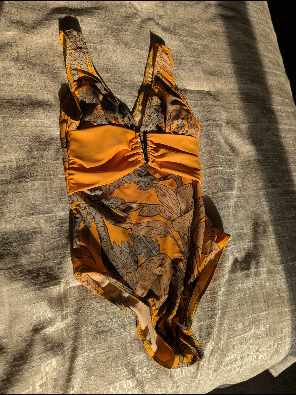 New - Yellow Floral One-piece Swimsuit